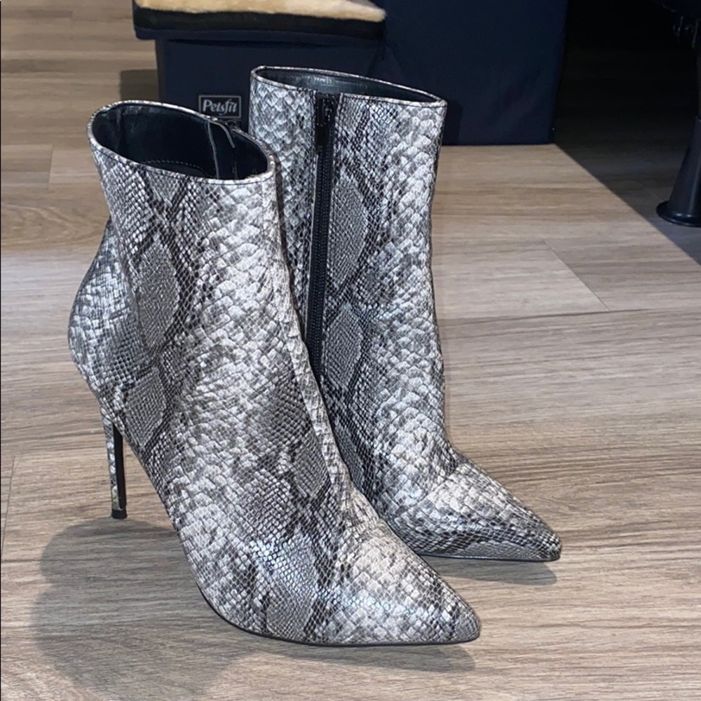 by the way Snake Skin Booties with Heel